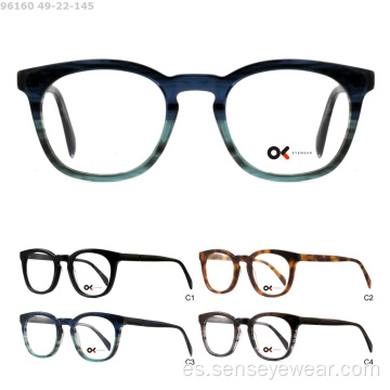 Gafas de marco óptico de acetato de bisel de moda unisex occhiali